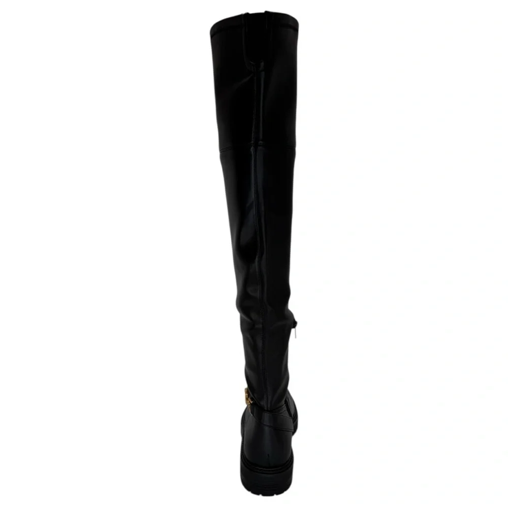 Guess Jellio Black Faux Leather OTK Womens Boots Size 9M